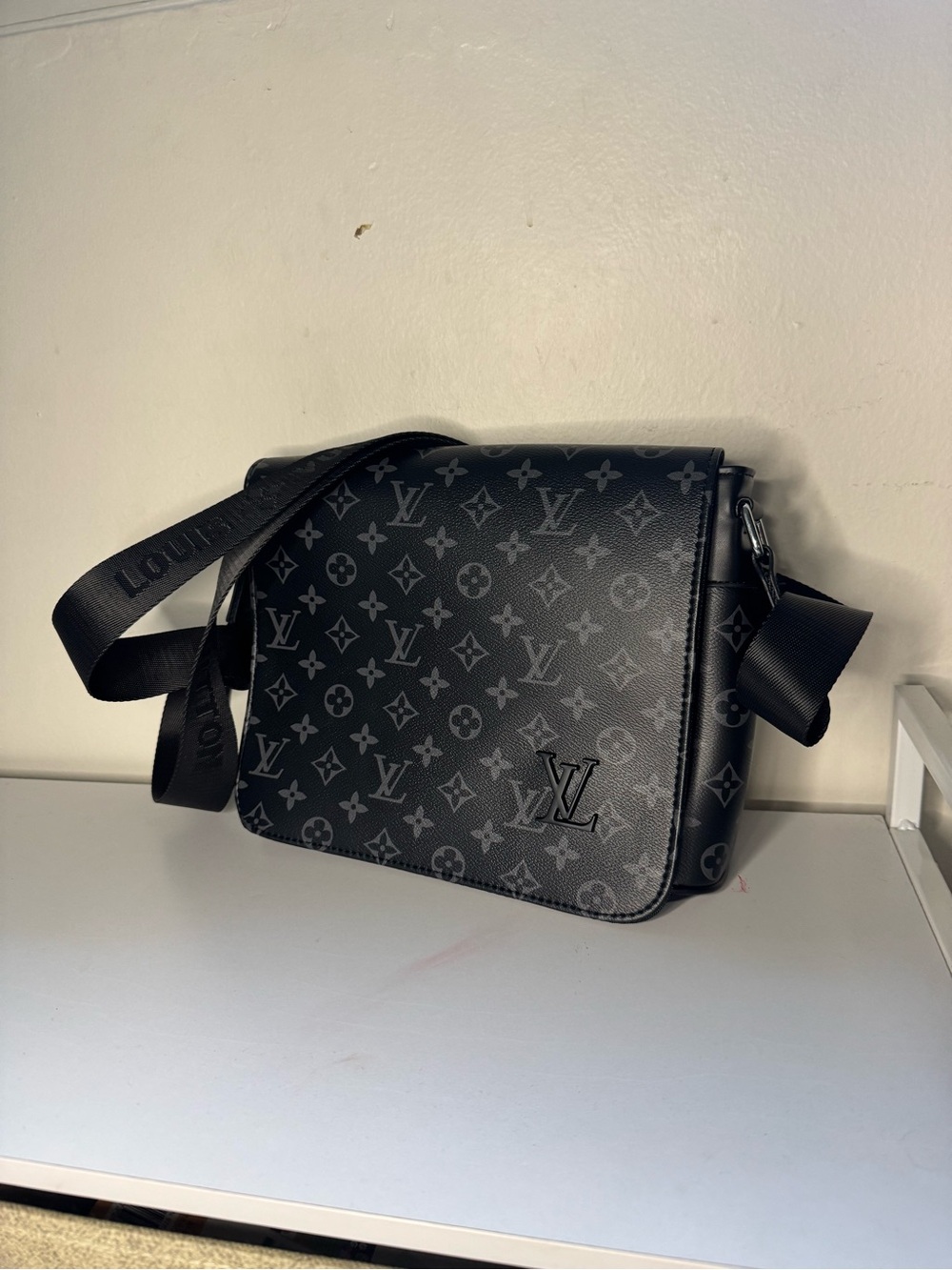 Louis Vuitton Black Monogram Eclipse Messenger Bag